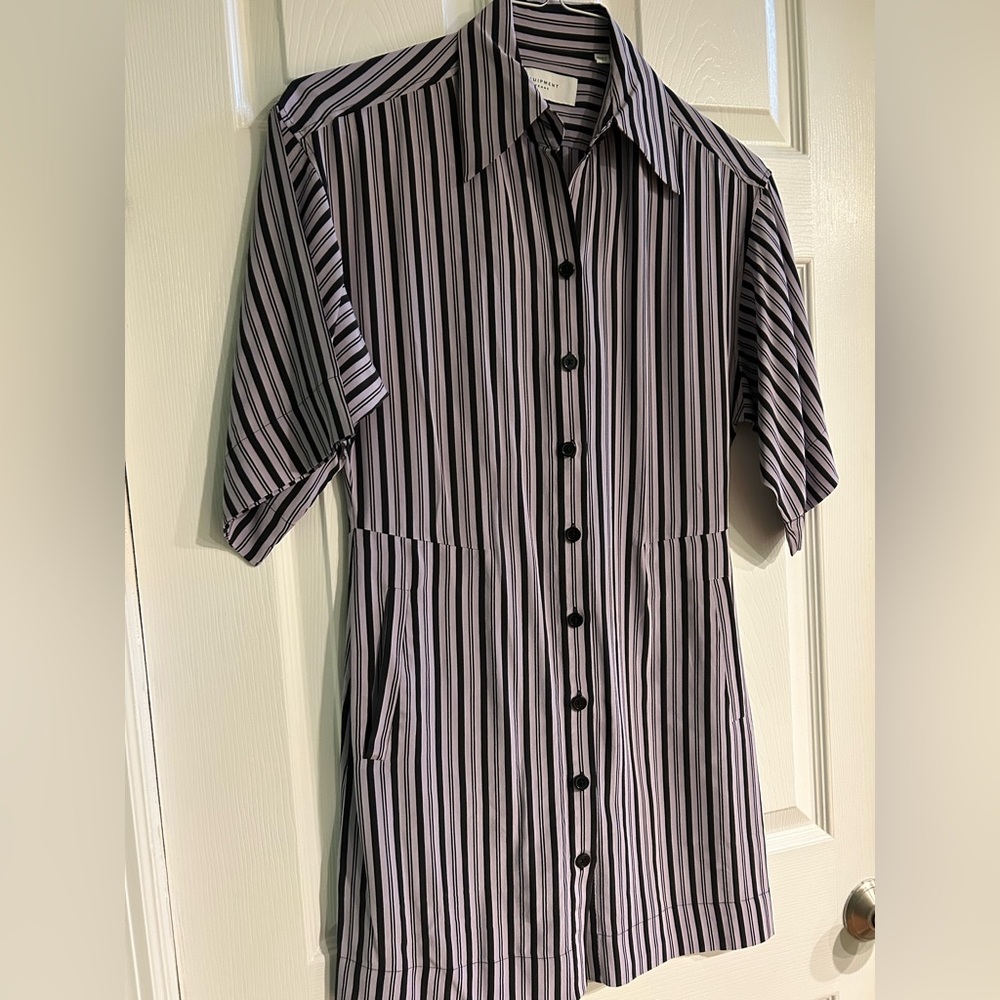 Equipment Femme Etienna Stripe Silk Shirt Dress Women’s Size XS/S - Picture 7 of 8